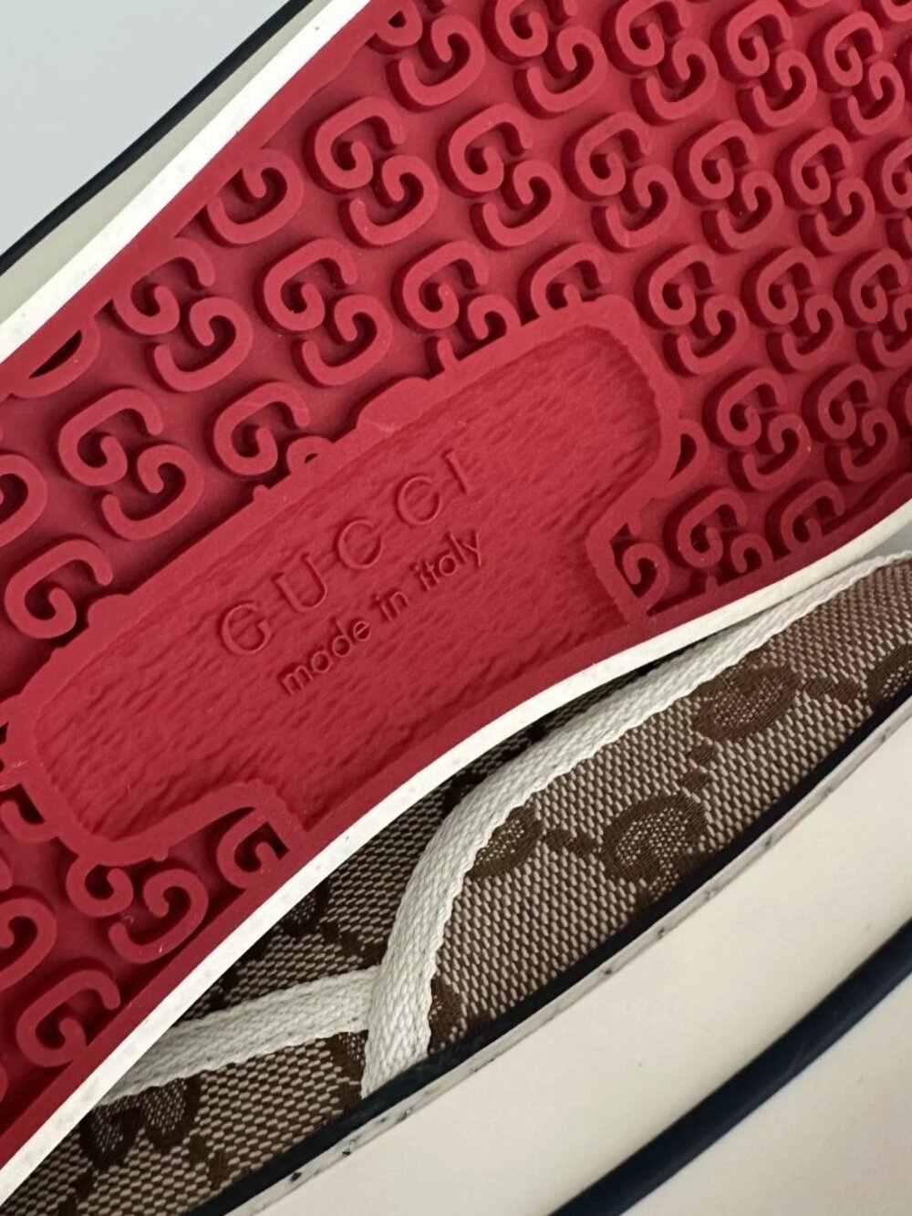 Women's GUCCI GG Logo Brown Canvas Tennis 1977 Platform Sneakers Size 37 - Picture 12 of 12